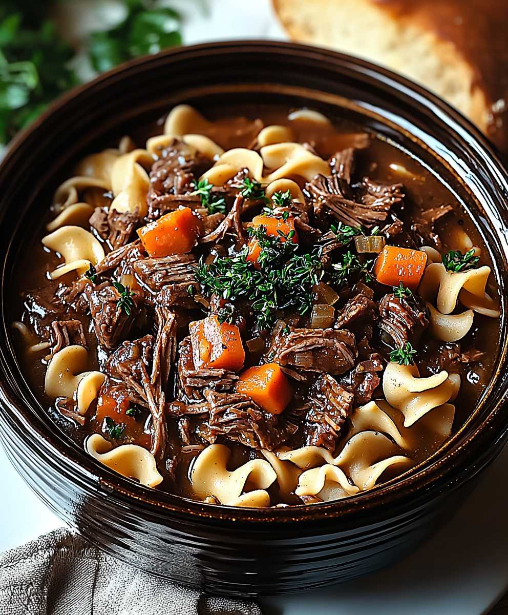 Crockpot beef noodles