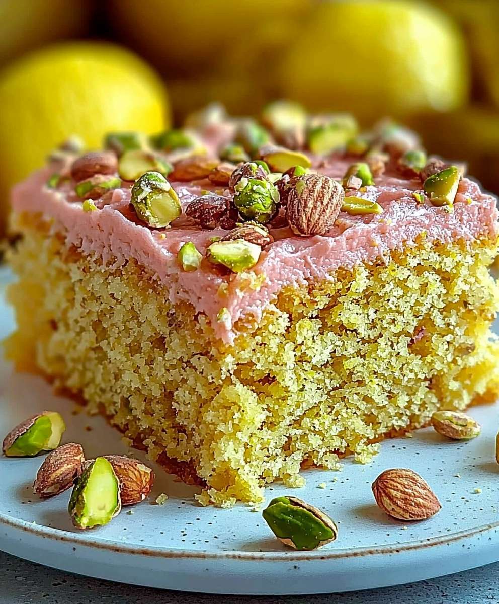 Pistachio lemon almond cake