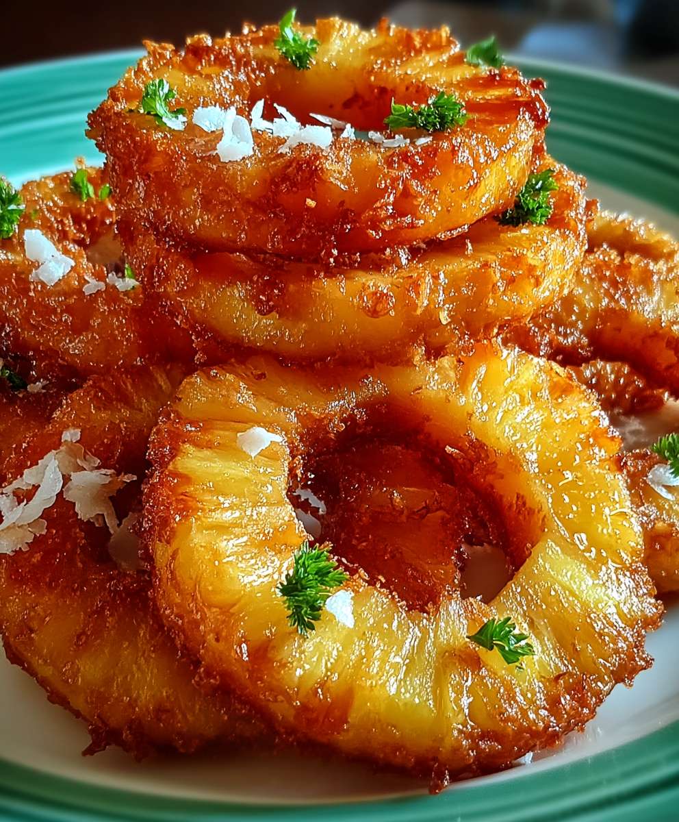 Fried pineapple rings
