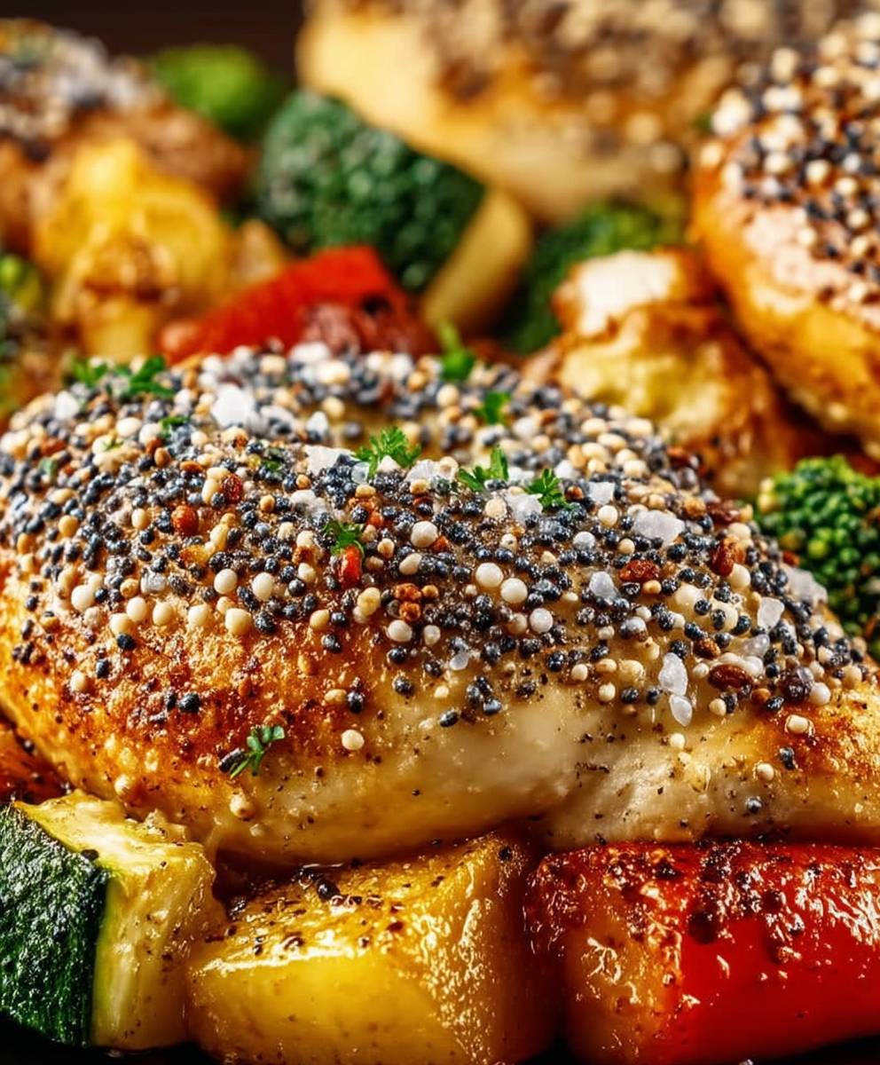 Bagel Chicken Roasted Veggies