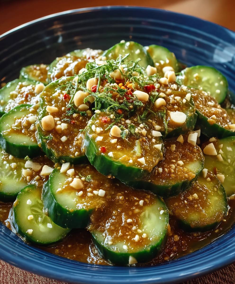 Spicy peanut cucumber salad