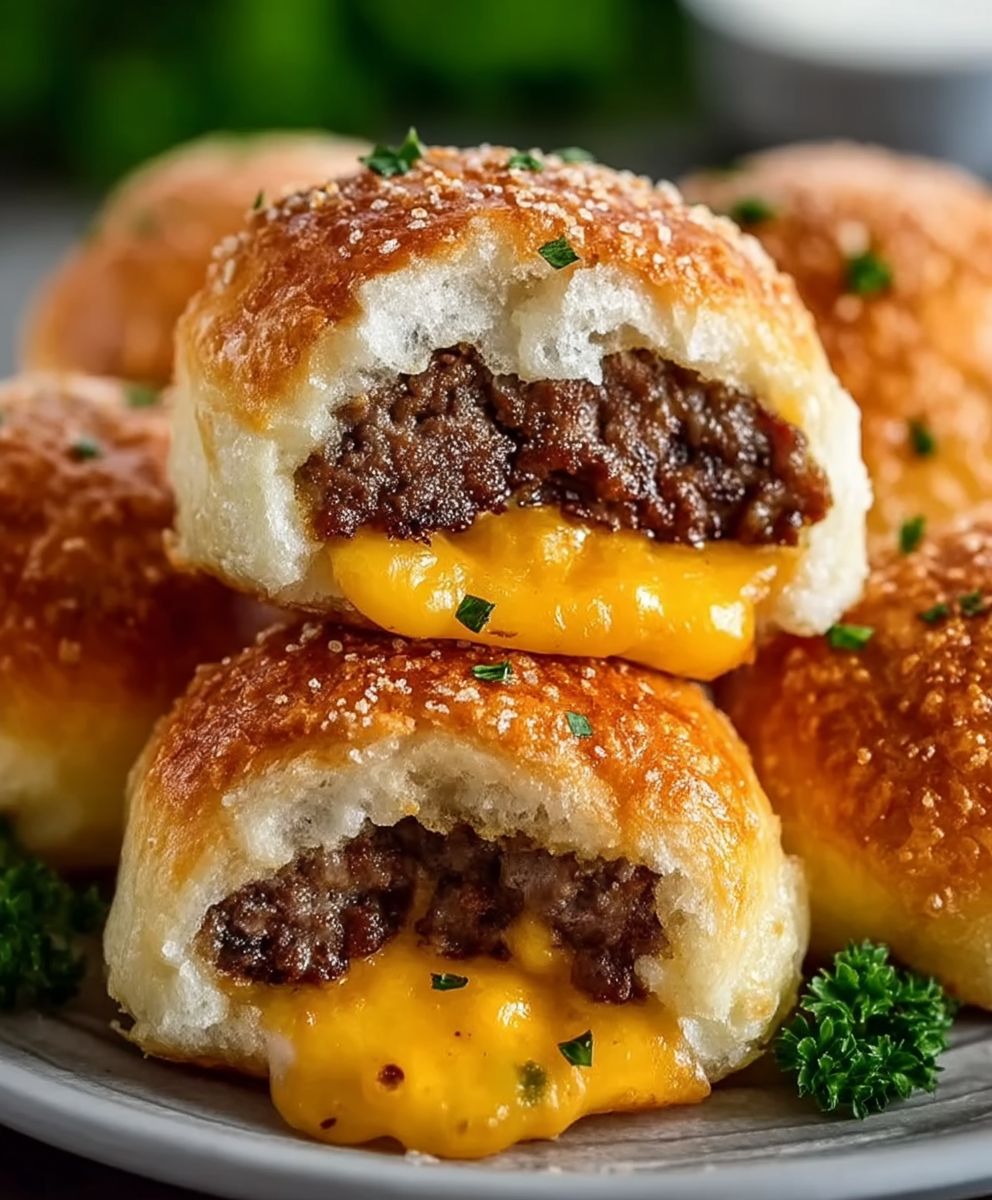 Garlic Parmesan Cheeseburger Bombs
