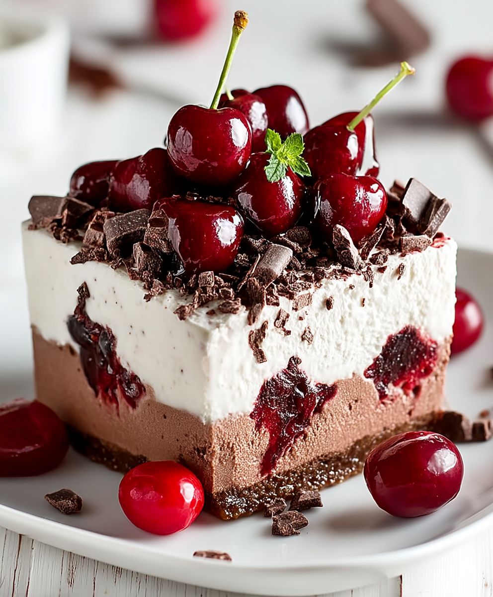 Cherry Chocolate Ice Cream Cake