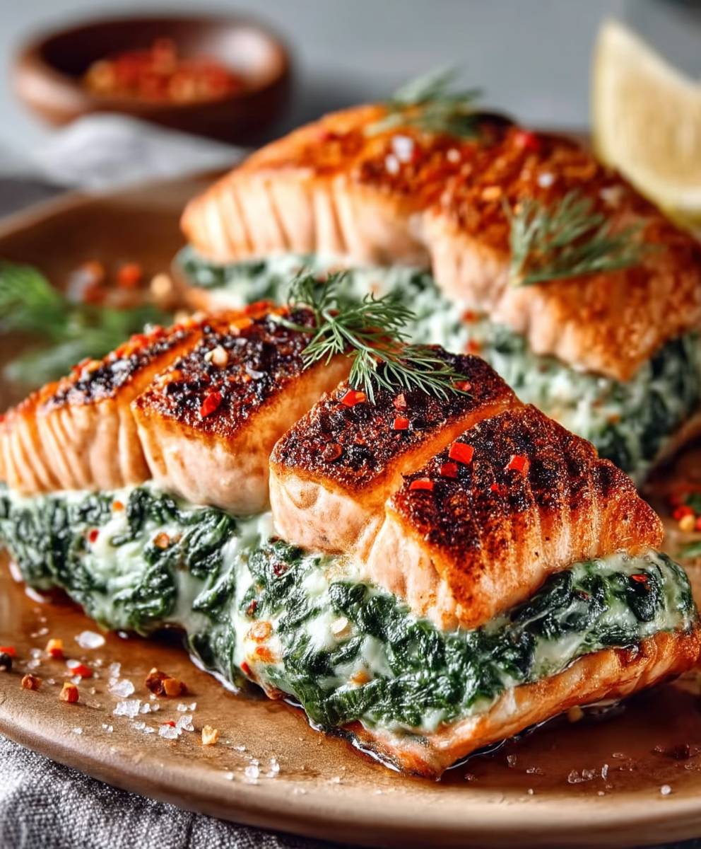 Spinach Stuffed Salmon