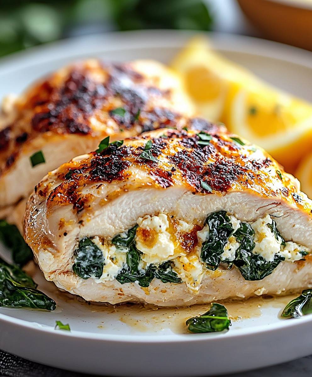 Stuffed chicken breast spinach