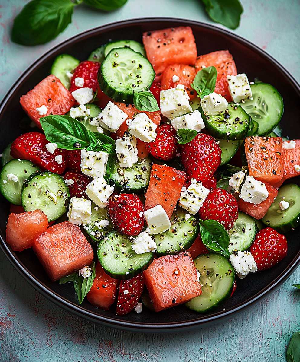 Watermelon cucumber salad