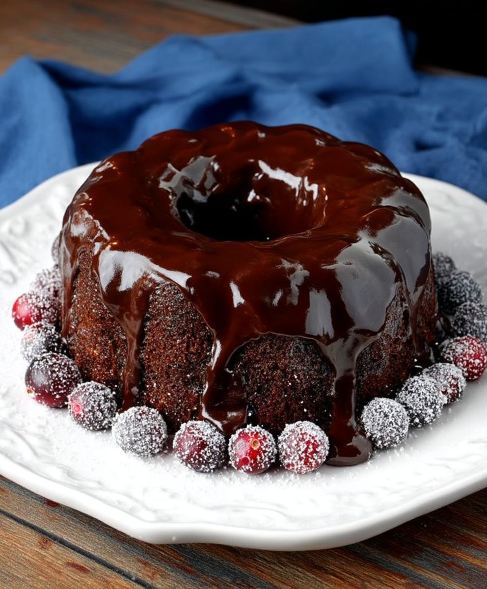 Chocolate cranberry apple cake