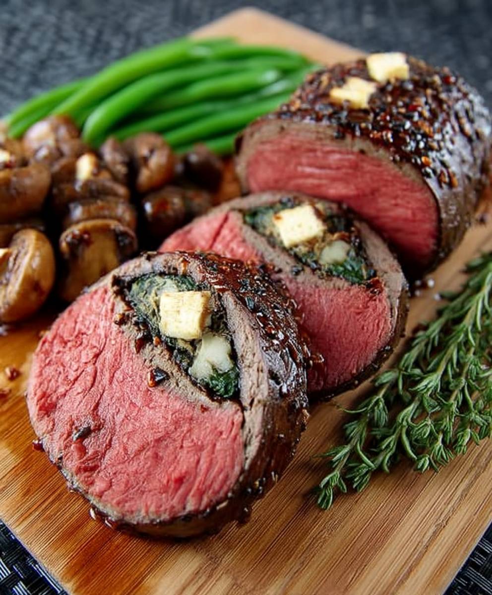 Stuffed beef tenderloin