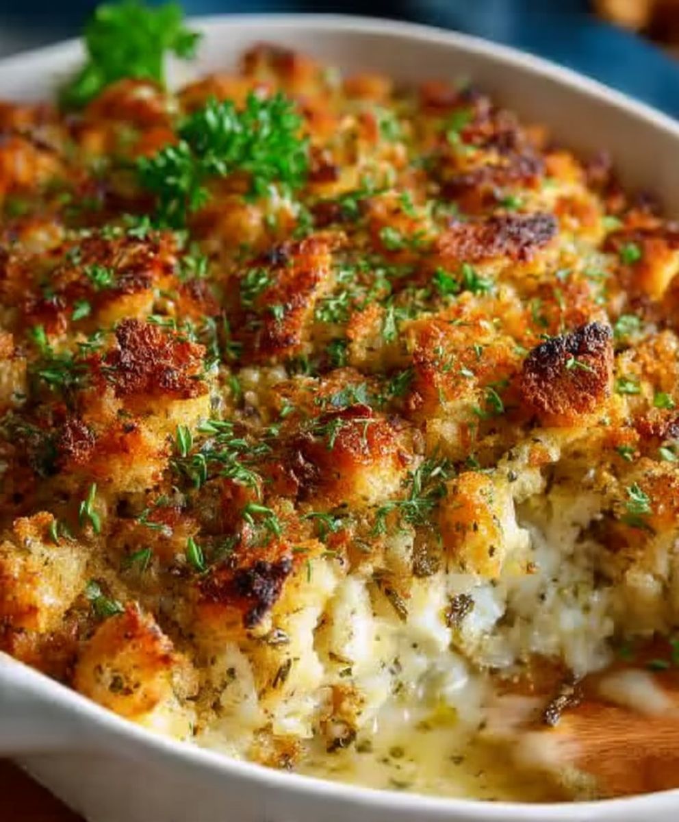 Chicken stuffing casserole