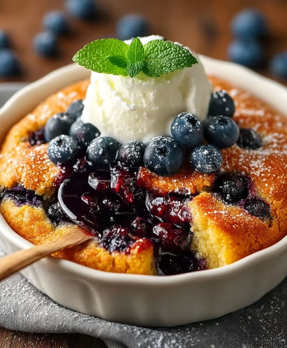 Blueberry Cornbread Cobbler