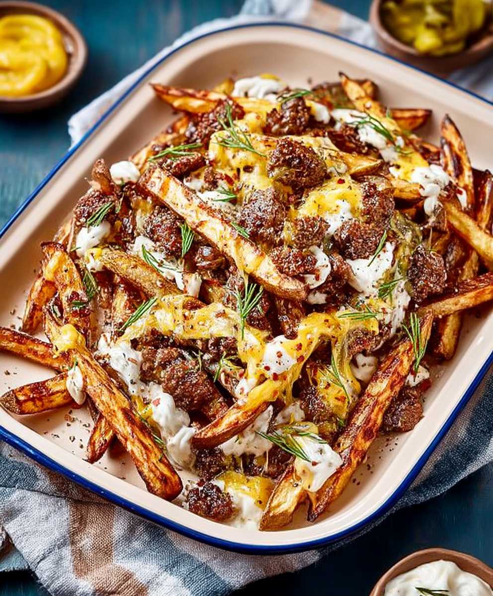 Cheeseburger loaded fries