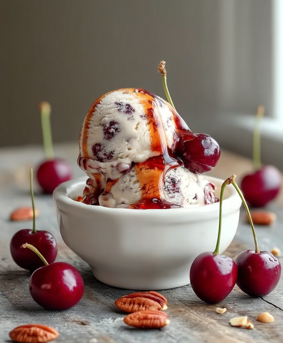Tart Cherry Nut Ice Cream
