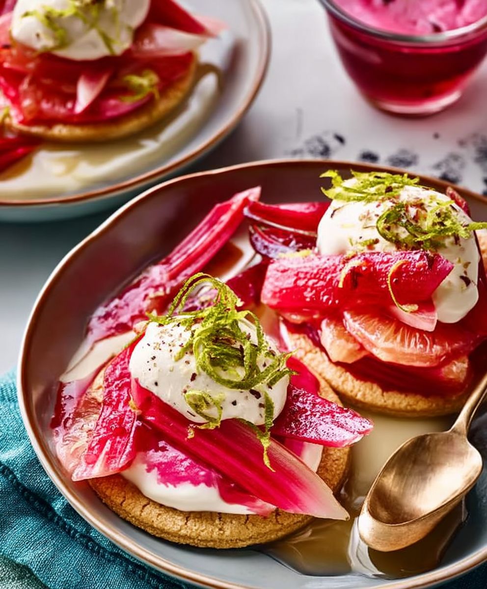 Lime poached rhubarb