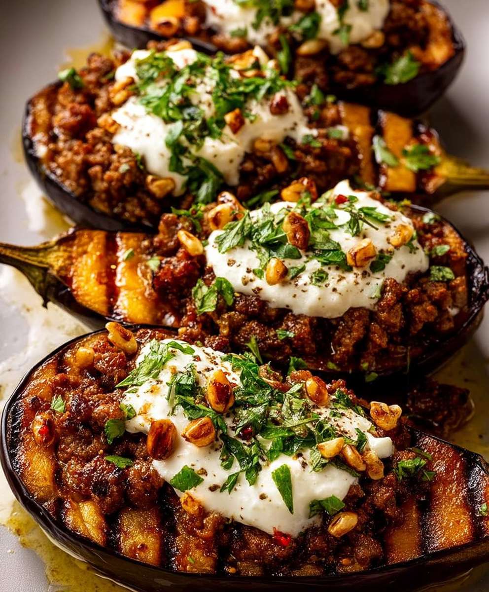 Moroccan stuffed eggplant