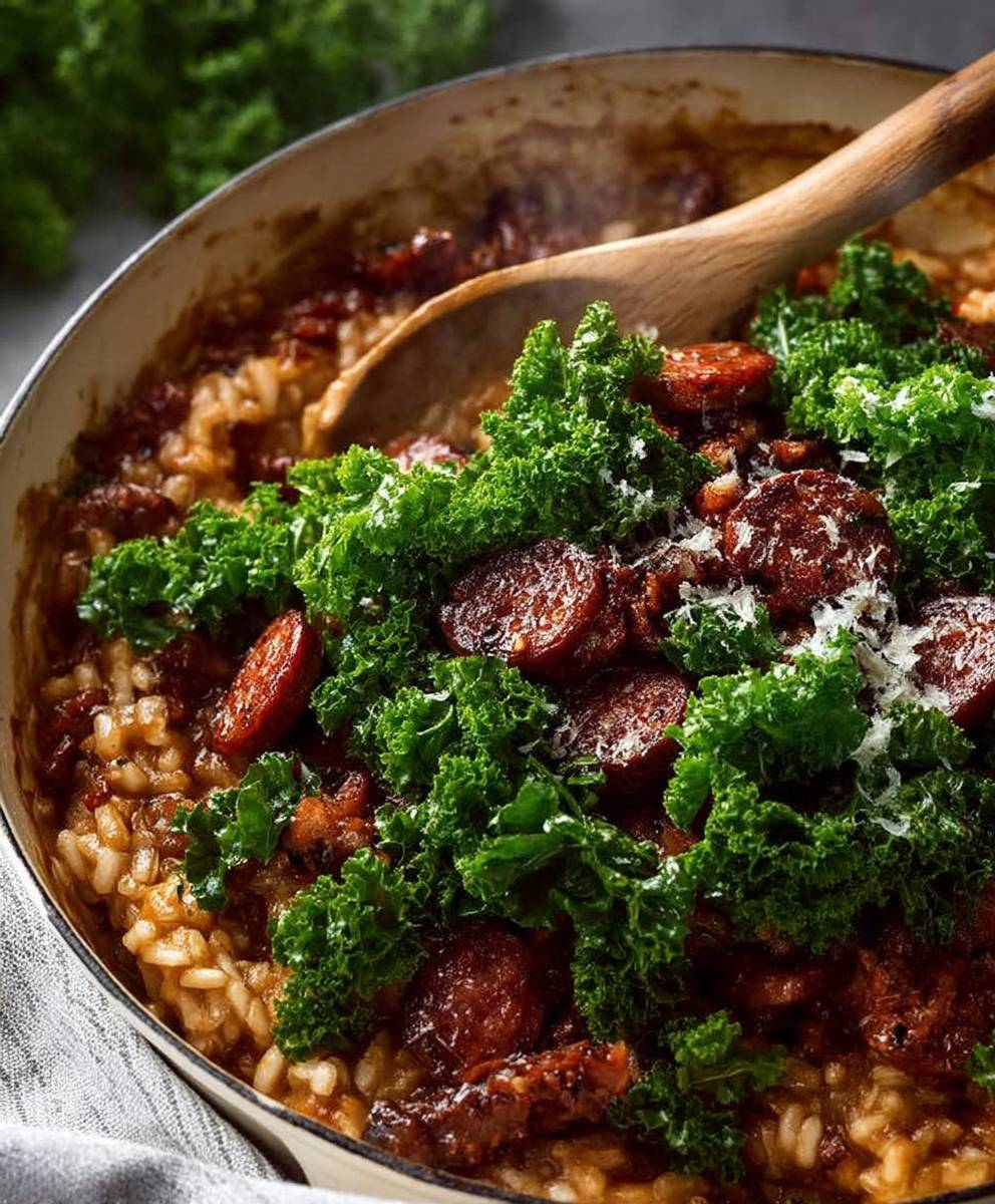 Chorizo Kale Risotto