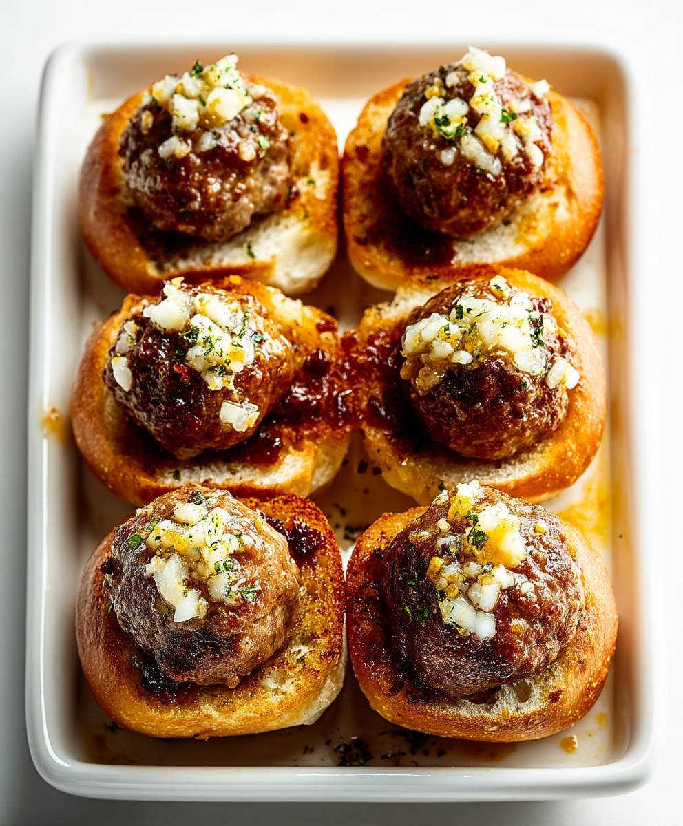 Meatball Garlic Bread Sliders