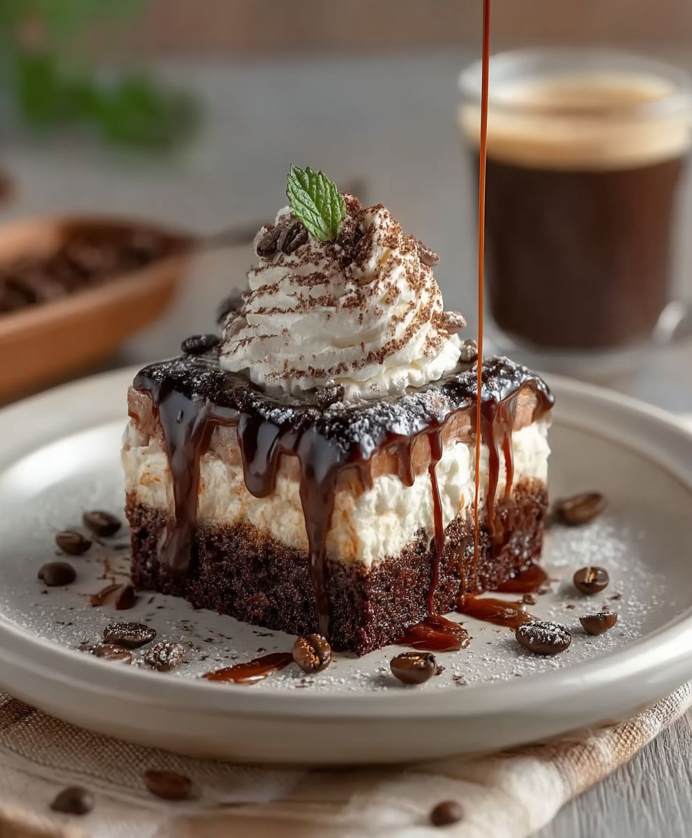 Espresso Mocha Poke Cake