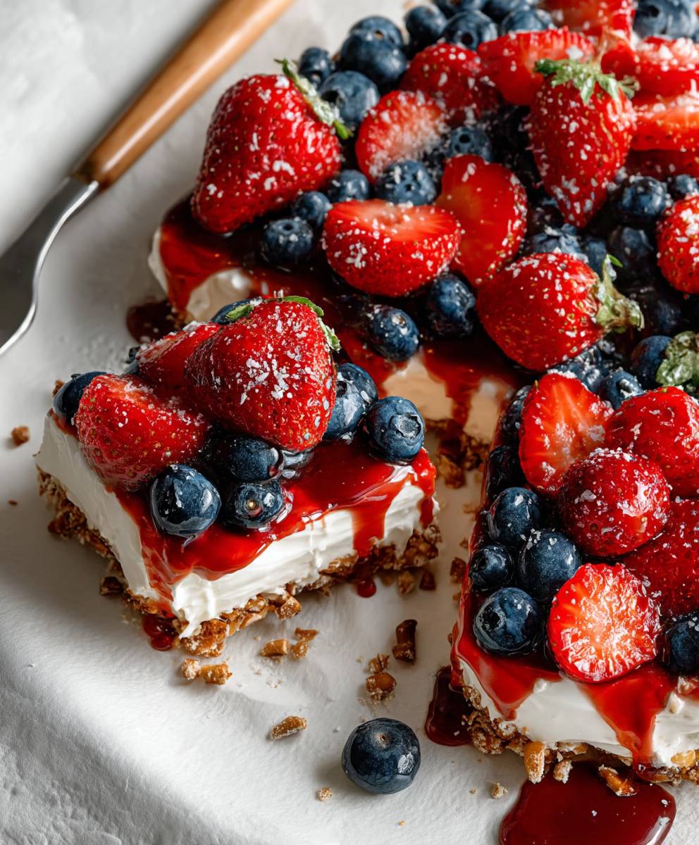 Pretzel Salad Patriotic Dessert