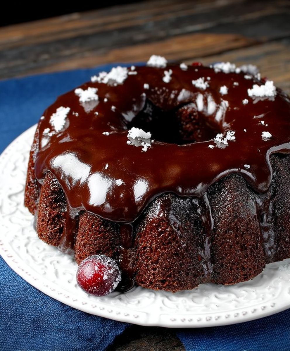 Chocolate cranberry apple cake