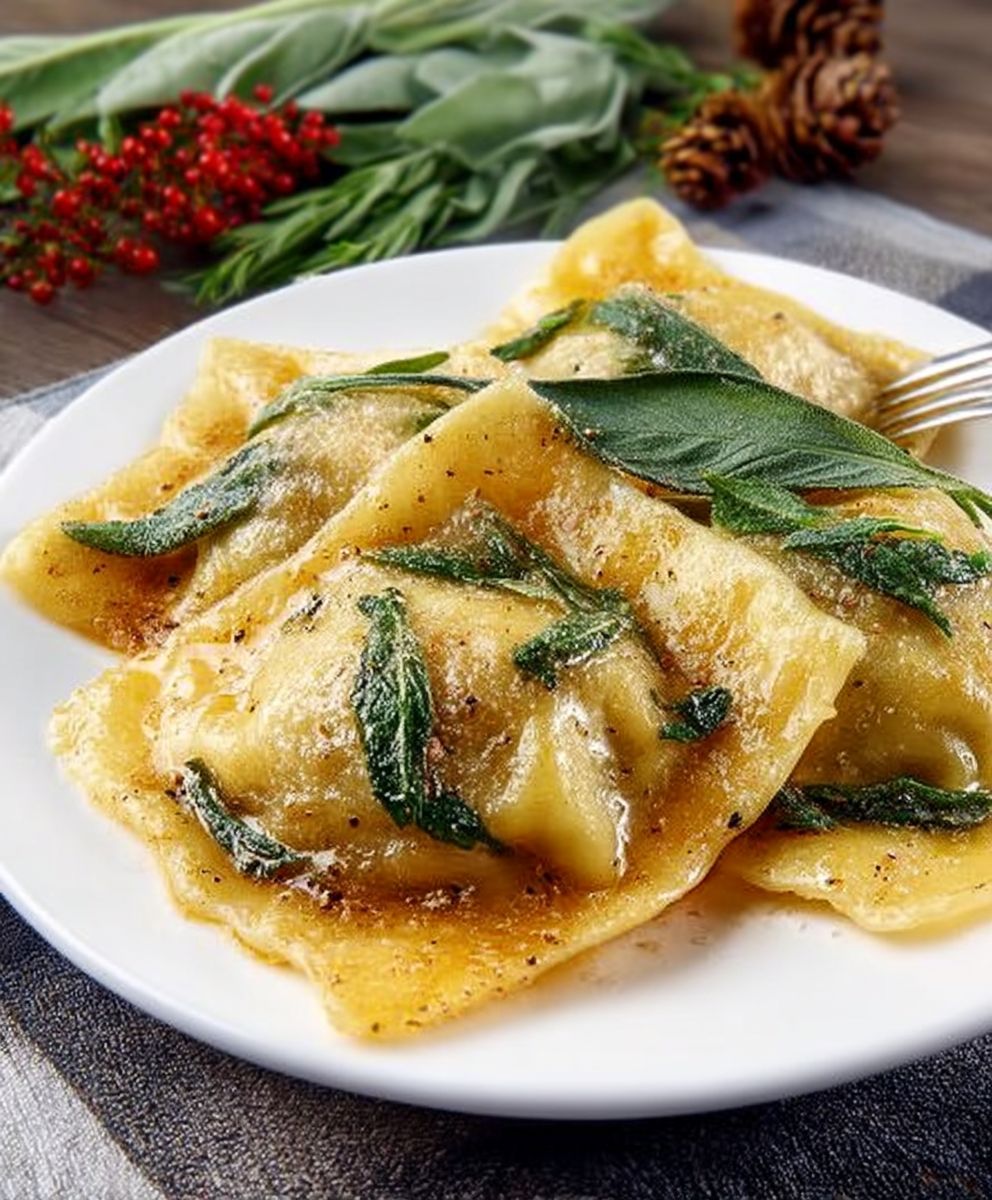 Pumpkin ravioli brown butter