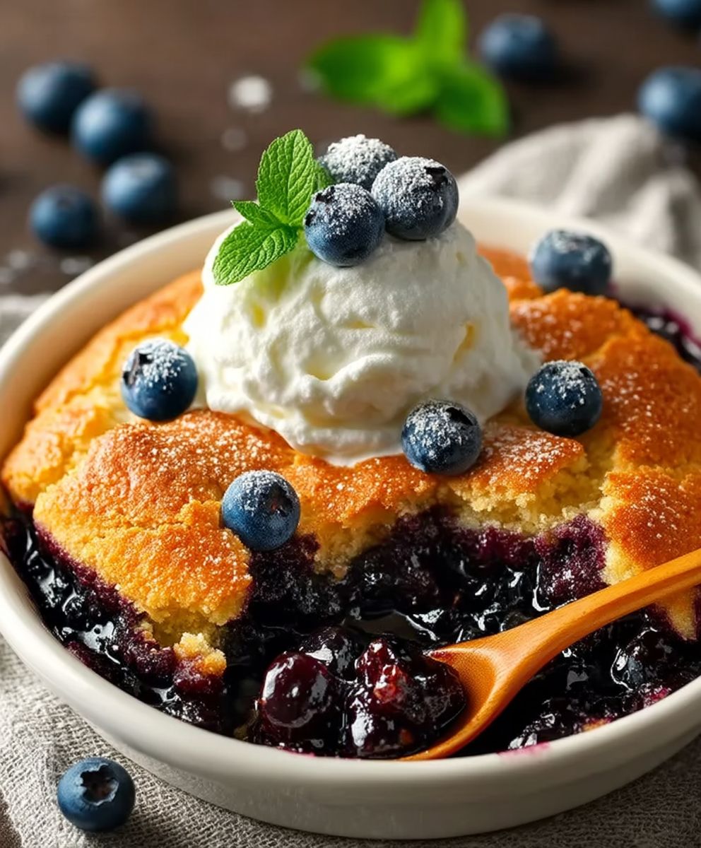 Blueberry Cornbread Cobbler