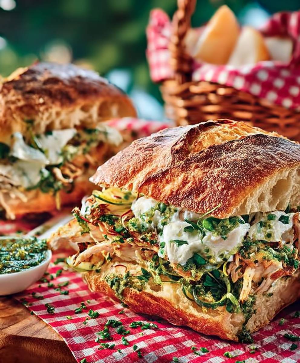 Salsa verde chicken sandwiches