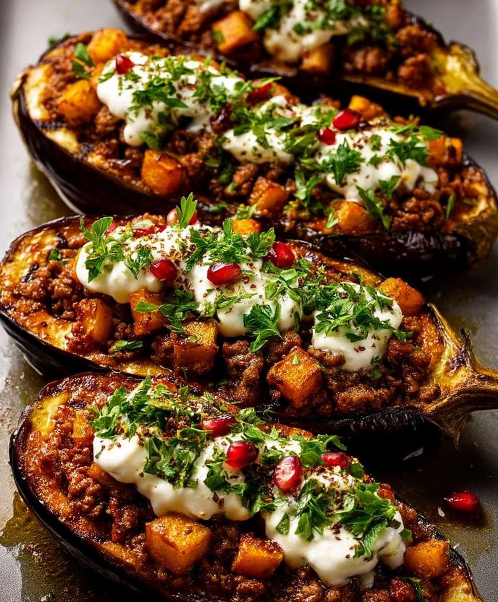 Moroccan stuffed eggplant