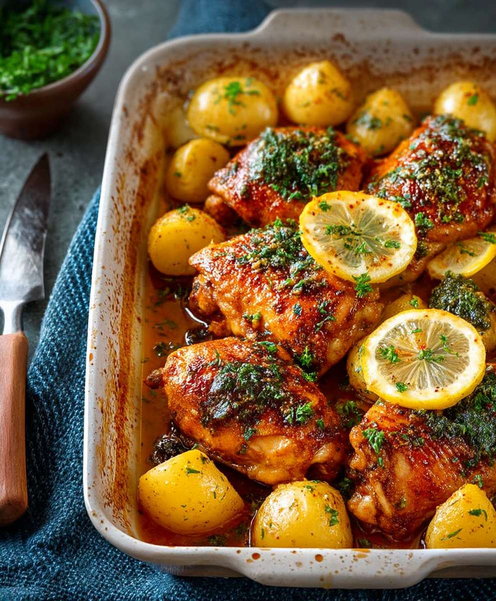 Lemon Garlic Chicken Potatoes