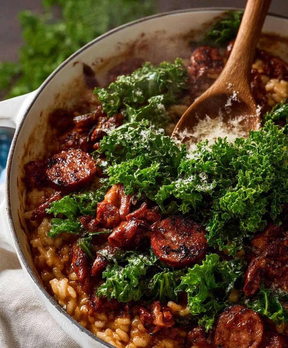 Chorizo Kale Risotto